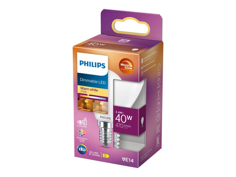 Philips LED E14 Globe Frost 3.4W (40W) 470 Lumen
