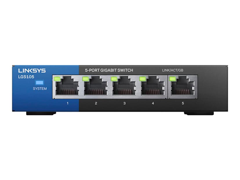 Linksys LGS105 5-Portars företagsanpassad gigabitswitch i skrivbordsformat