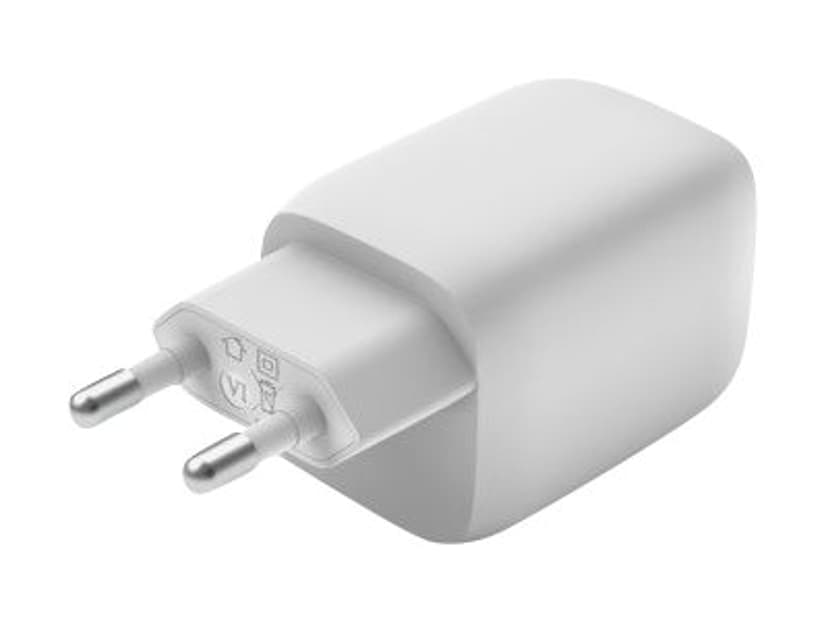 Belkin 65w PD PPS Dual USB-C Gan Charger Hvit
