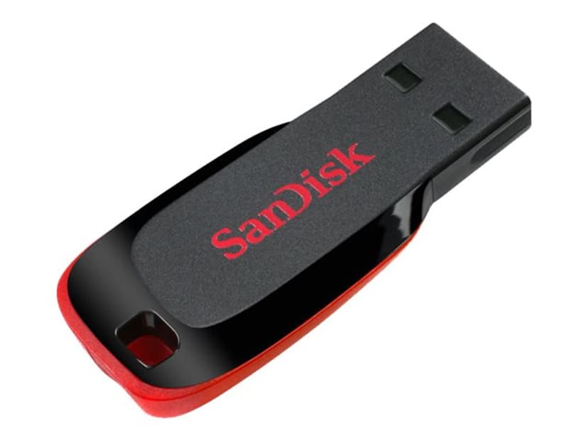 SanDisk Cruzer Blade 64GB USB A-tyyppi Musta, Punainen