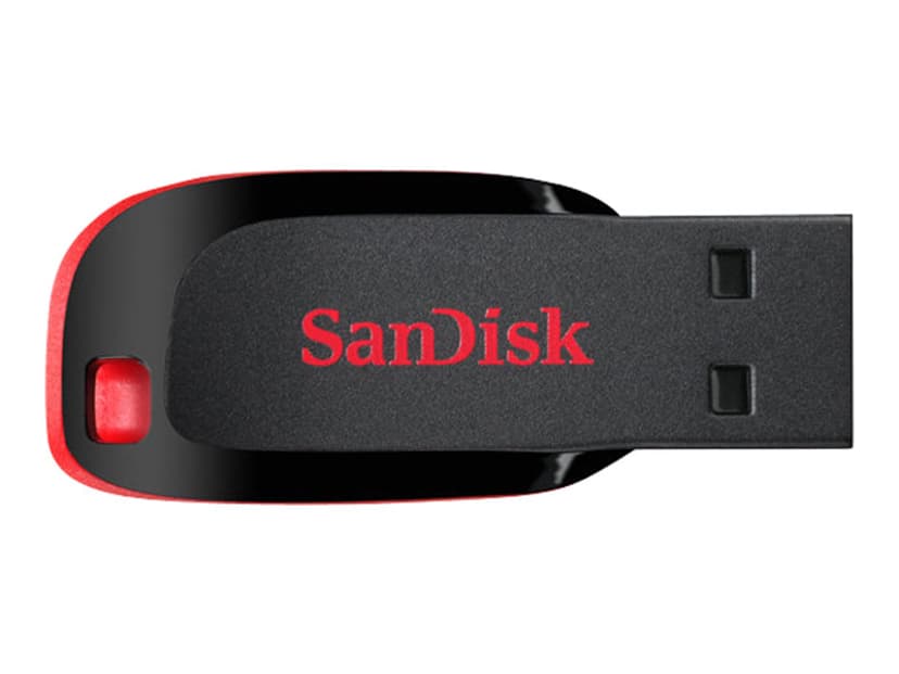 SanDisk Cruzer Blade 64GB USB-A Svart, Rød