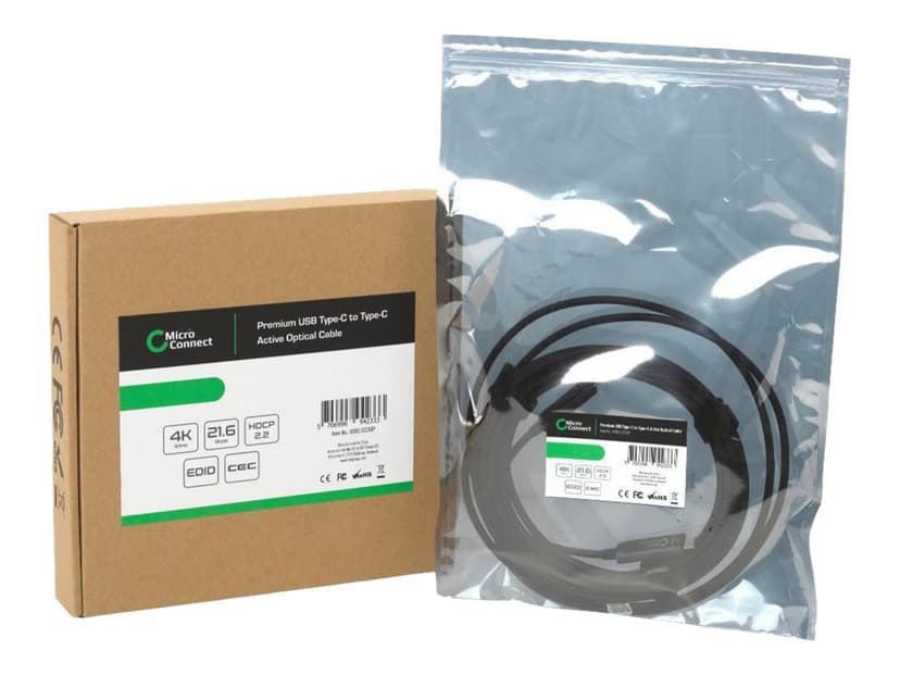 Microconnect Video optical cable 20m USB C USB C Sort