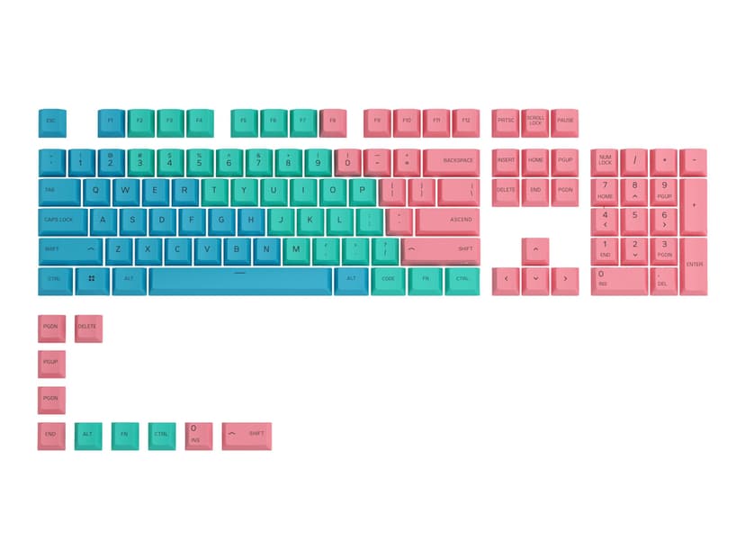 Glorious GPBT Keycaps ISO Nordic-Layout Pastel