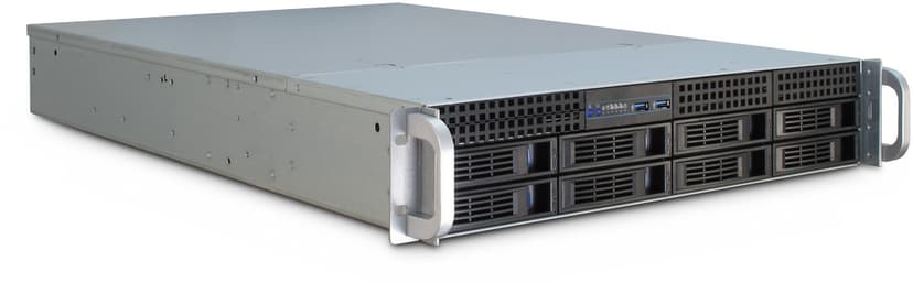 Inter-Tech IPC 2U-2408 2U 19" Rack Rustfritt stål, Sort