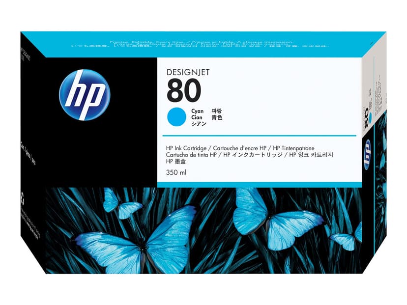 HP Blæk Cyan No.80 DJ 1050C/1055CM 350ml