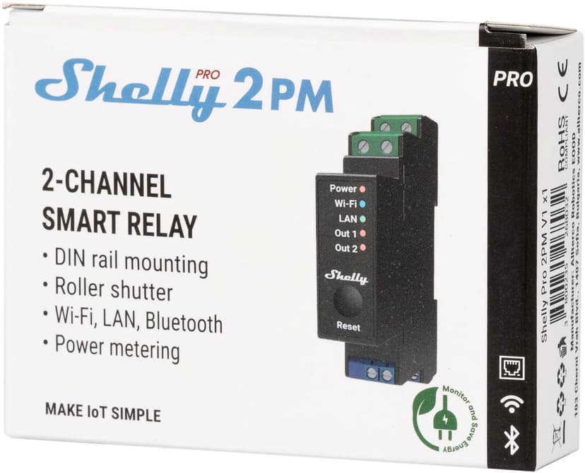 Shelly Pro 2PM DIN-relä