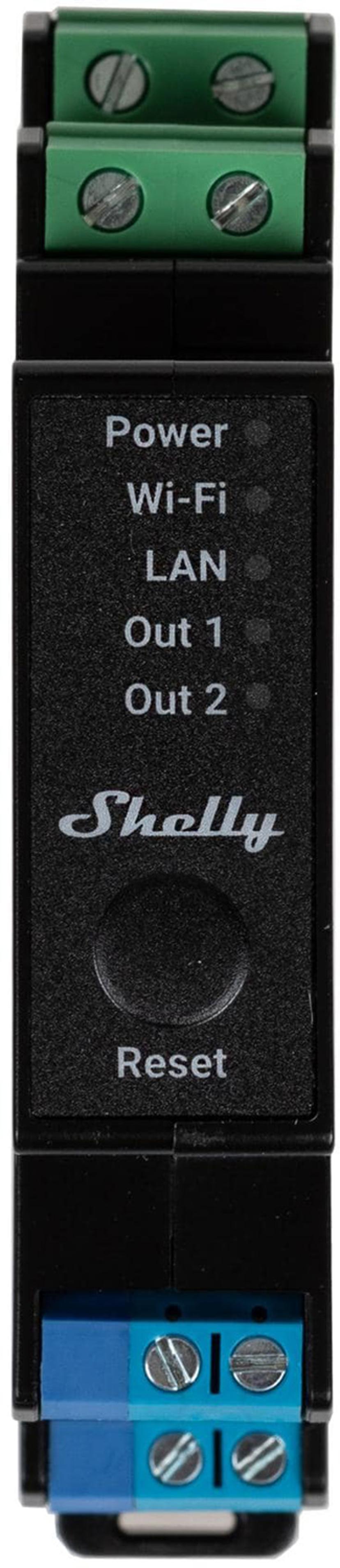Shelly Pro 2Pm Din WiFi 2-Ch 25A Power Metering Black