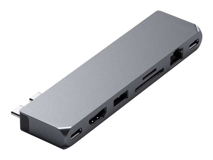 Satechi ST-UCPHMXM kannettavien tietokoneiden telakka ja porttitoistin 2 x USB 3.2 Gen 2 (3.1 Gen 2) Type-C Harmaa 2 x USB-C 3.2 Gen 2 (3.1 Gen 2)