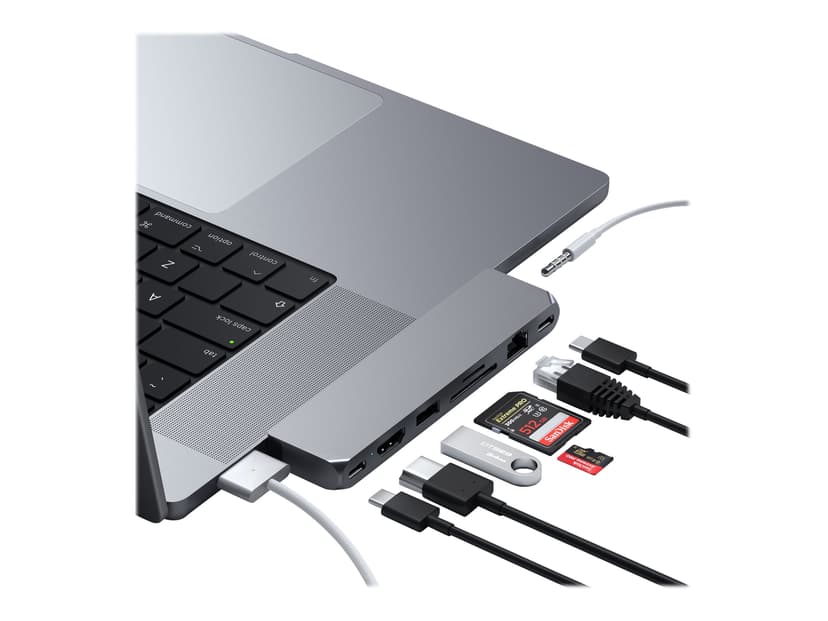 Satechi ST-UCPHMXM laptop-dokkingstasjon og portreplikator 2 x USB 3.2 Gen 2 (3.1 Gen 2) Type-C Grå 2 x USB-C 3.2 Gen 2 (3.1 Gen 2)