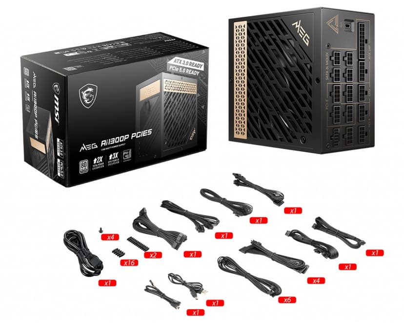 MSI Meg Ai1300p Pcie5 1300w Power Supply Virtalähde