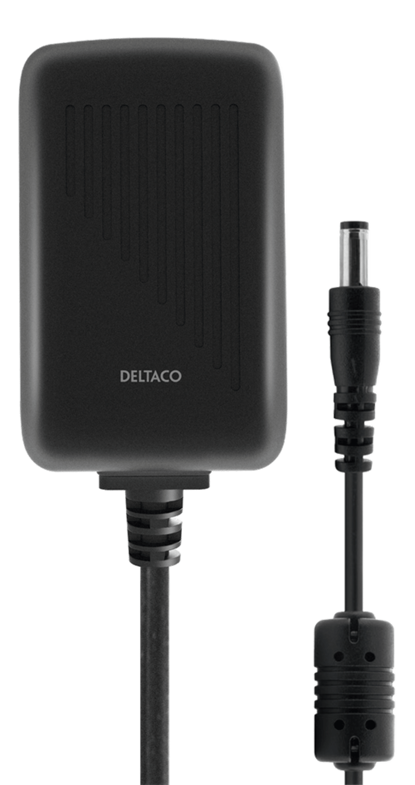 Deltaco PS12-20B virta-adapteri ja vaihtosuuntaaja Sisätila Musta 24W