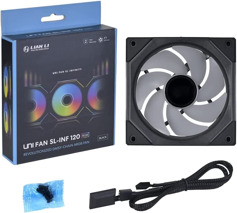 Lian-Li UNI SL INF PWM 120MM Infinity RGB Single Vifte Svart