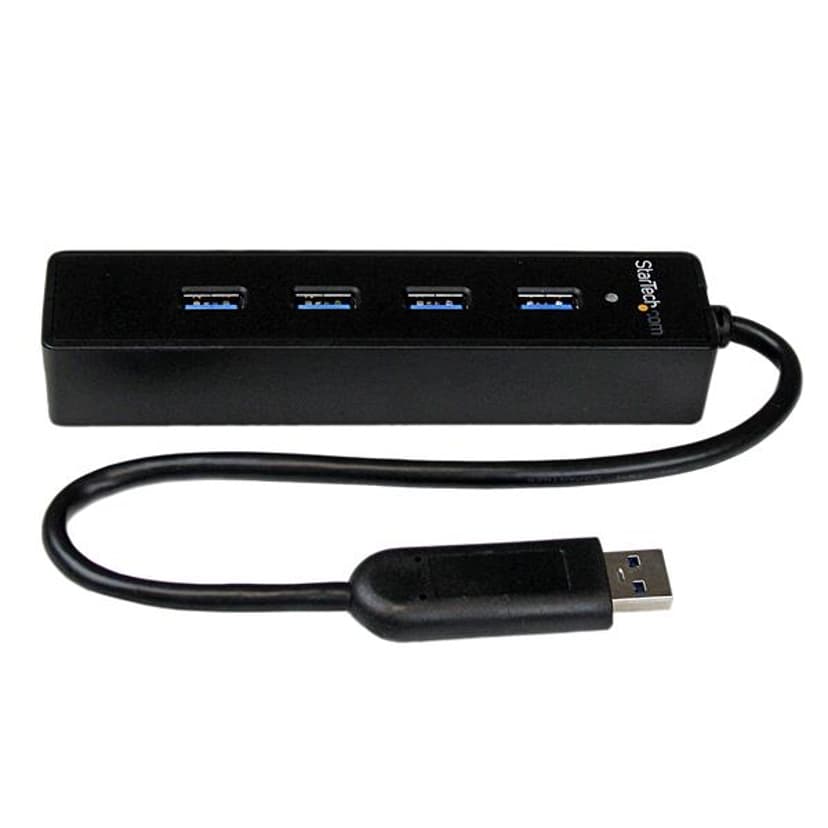Startech 4 Port Portable SuperSpeed USB 3.0 Hub with Built-in Cable USB 3.2 Gen 1 (3.1 Gen 1) Type-A USB 3.2 Gen 1 (3.1 Gen 1) Type-A