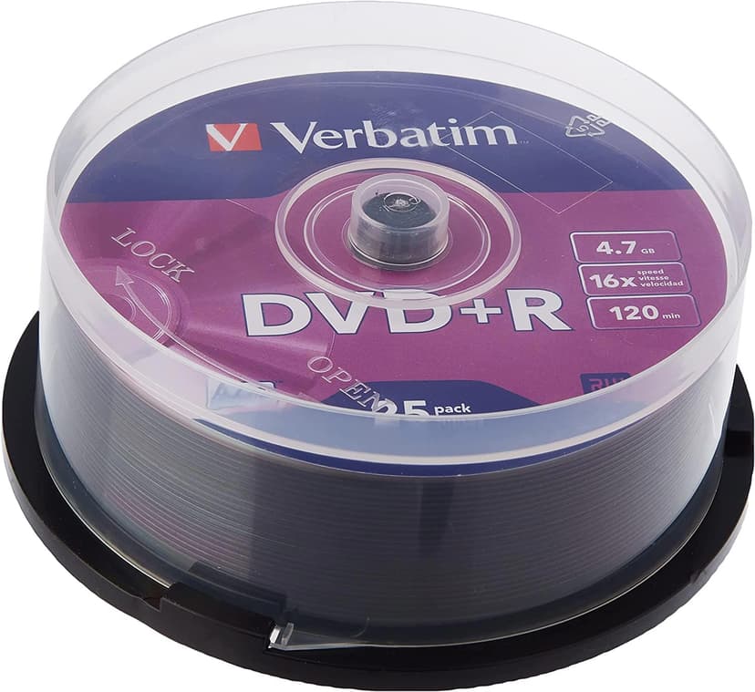 Verbatim DVD+R Media 4.7GB 16x Spindle 25-Pack DVD+R 4.7GB 25pc(s)