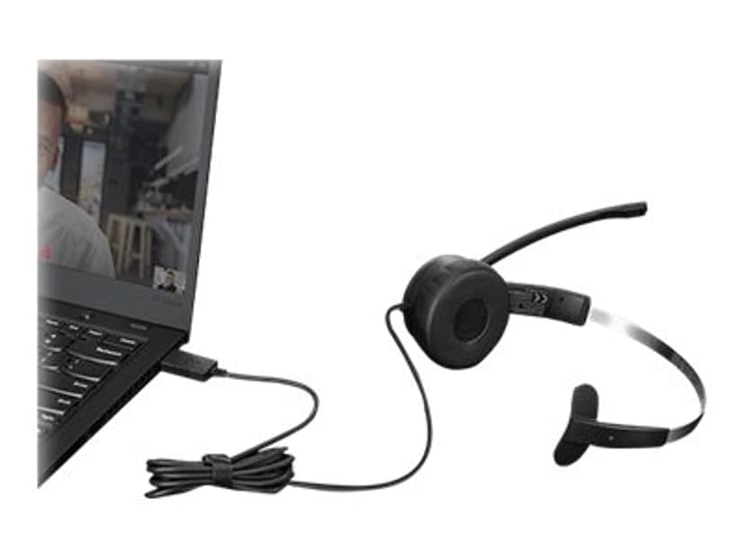 Lenovo 100 USB-stereoheadset CB, FCC, ICES, CE, RCM, VCCI, BSMI KCC, EAC Musta
