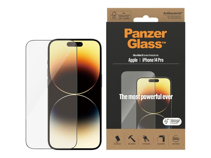 Panzerglass Ultra-Wide Fit skärmskydd iPhone 14 Pro