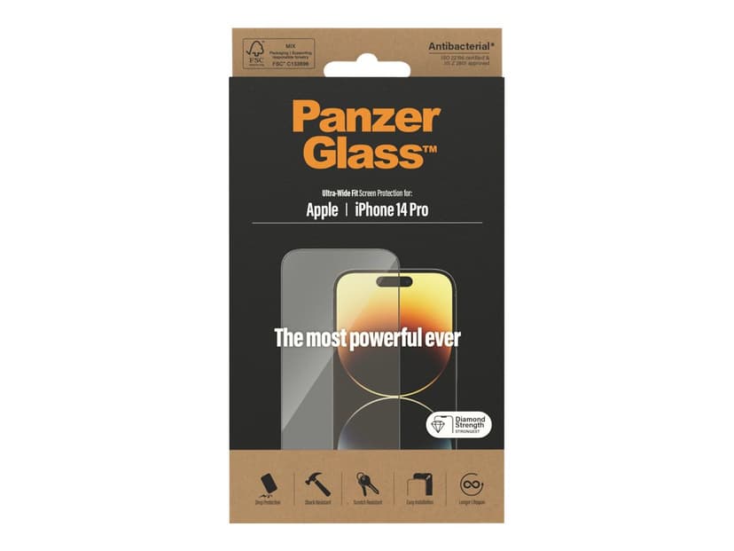 Panzerglass Ultra-Wide Fit skärmskydd iPhone 14 Pro