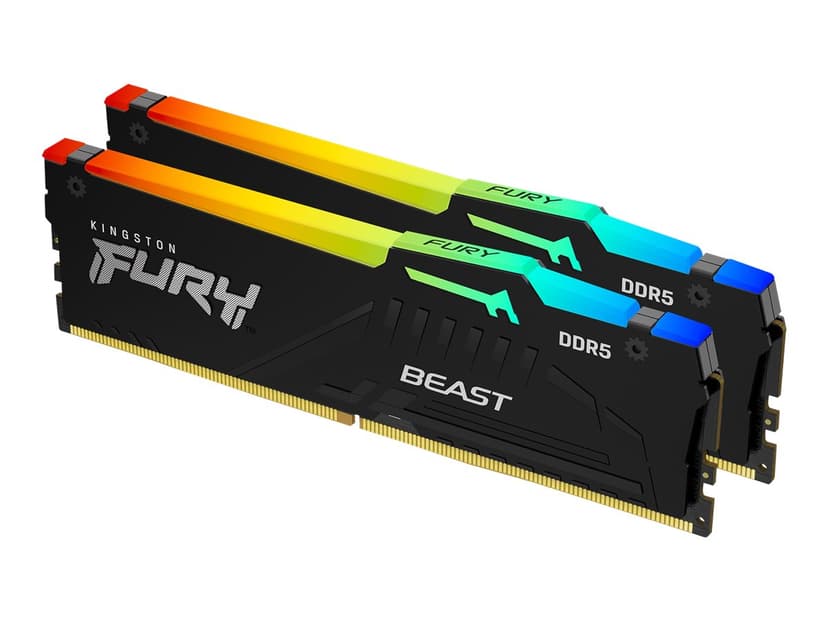 Kingston Technology FURY Beast RGB RAM-minnen 32 GB 2 x 16 GB DDR5 2800 MHz 32GB 5600MT/s DDR5 288-pin DIMM