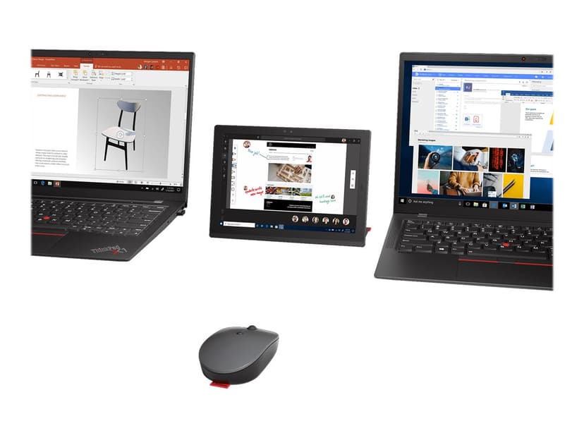 Lenovo Go Multi-Device hiiri Office Molempikätinen RF Wireless + Bluetooth Optinen 2400 DPI RF Wireless + Bluetooth