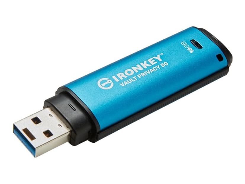 Kingston Ironkey Vault Privacy 50 16GB USB-A Musta, Sininen