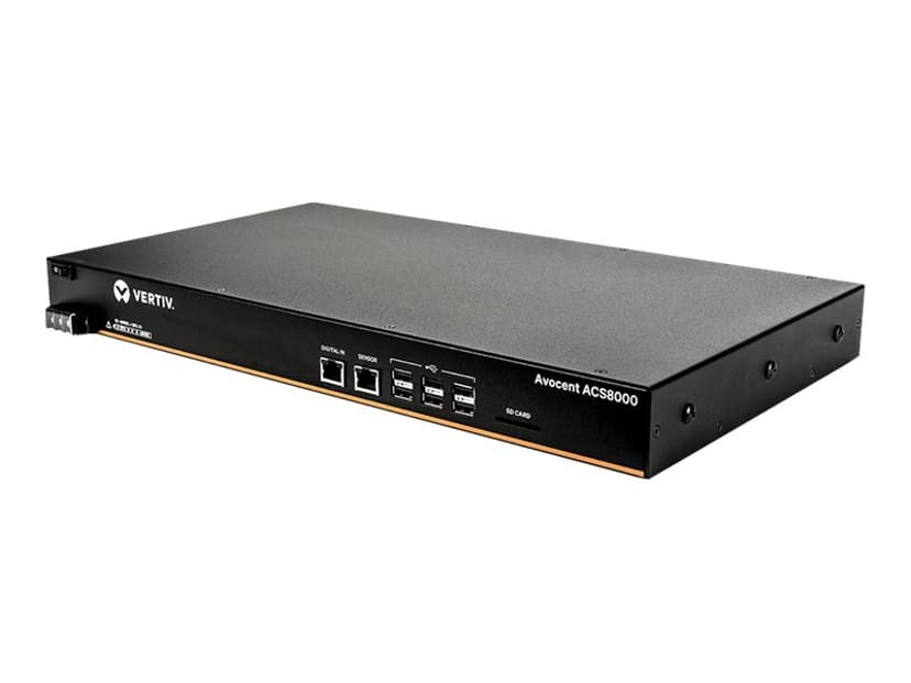 Vertiv Avocent ACS 8000 consolesysteem met 8 poorten en enkele DC-voeding