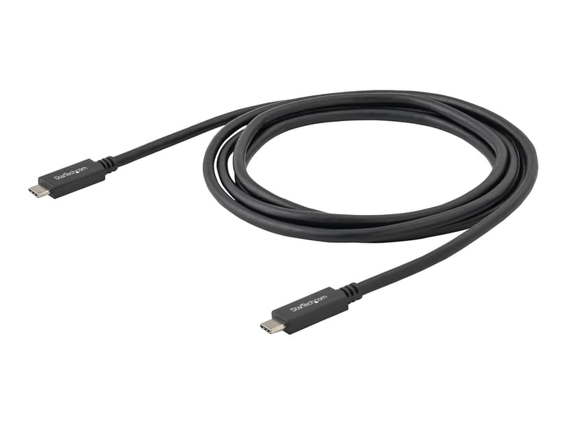 Startech StarTech.com 2 m USB-C-kabel, USB 5 Gbps, 60 W (3 A) strömförsörjning, 4K 60 Hz DP alt-läge, TPE-mantel - Thunderbolt-kompatibel 2m USB-C USB-C Svart