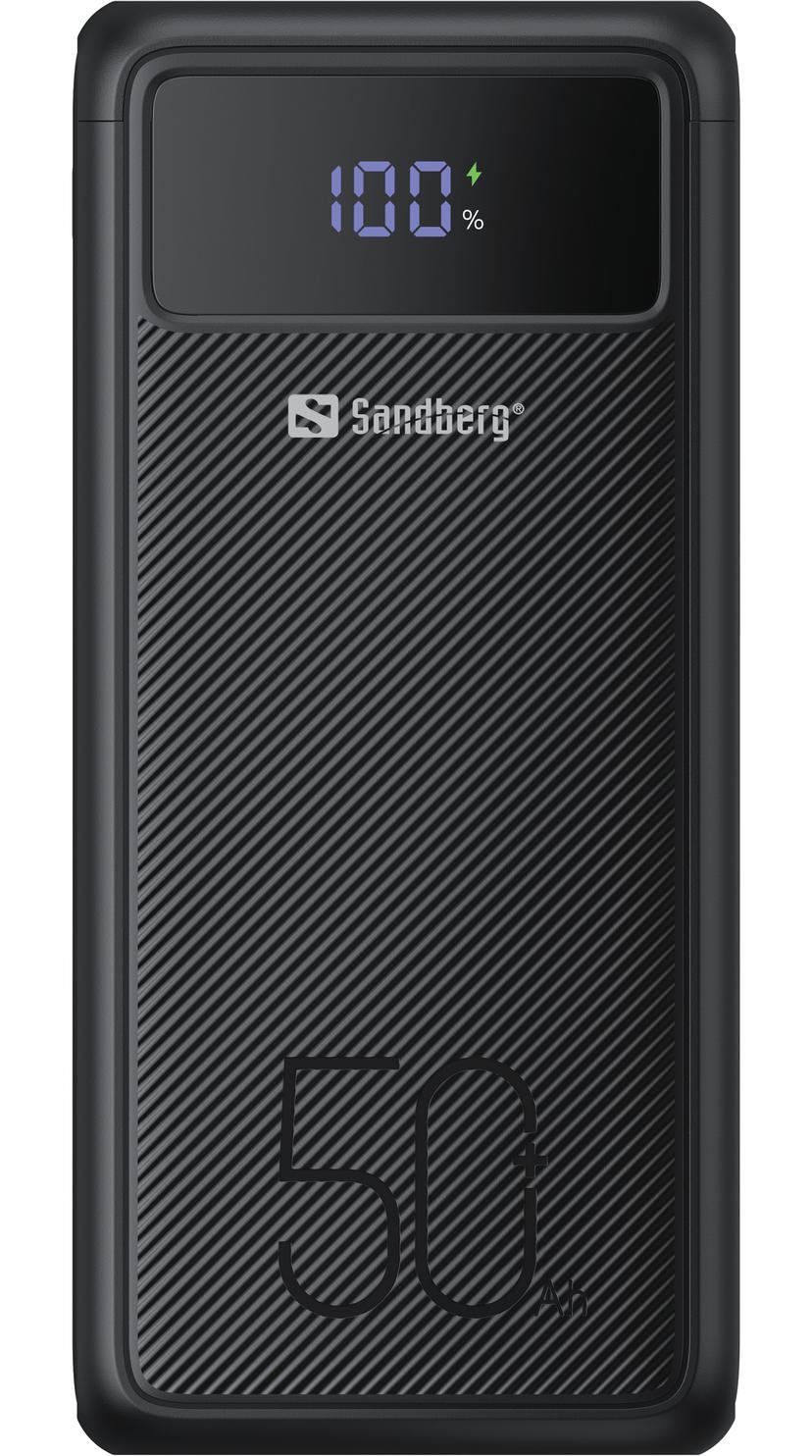 Sandberg Active Powerbank USB-C PD 130W 50000mAh 50000, 185mAh Musta