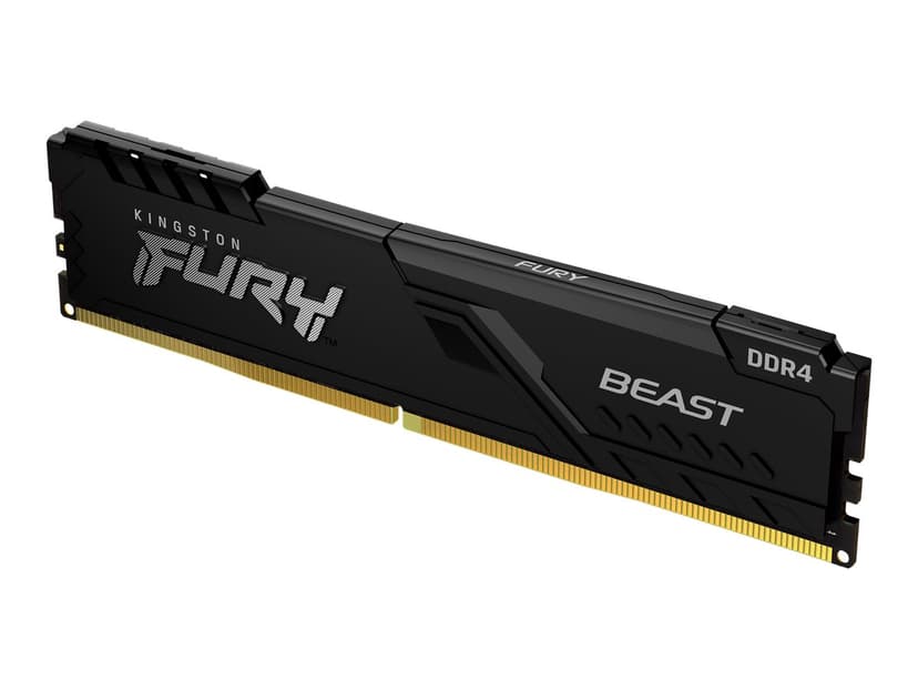 Kingston Technology FURY Beast 128GB 3200MT/s DDR4 CL16 DIMM (Sæt med 4) Black 128GB 1600, 3200MHz DDR4 288-pin DIMM