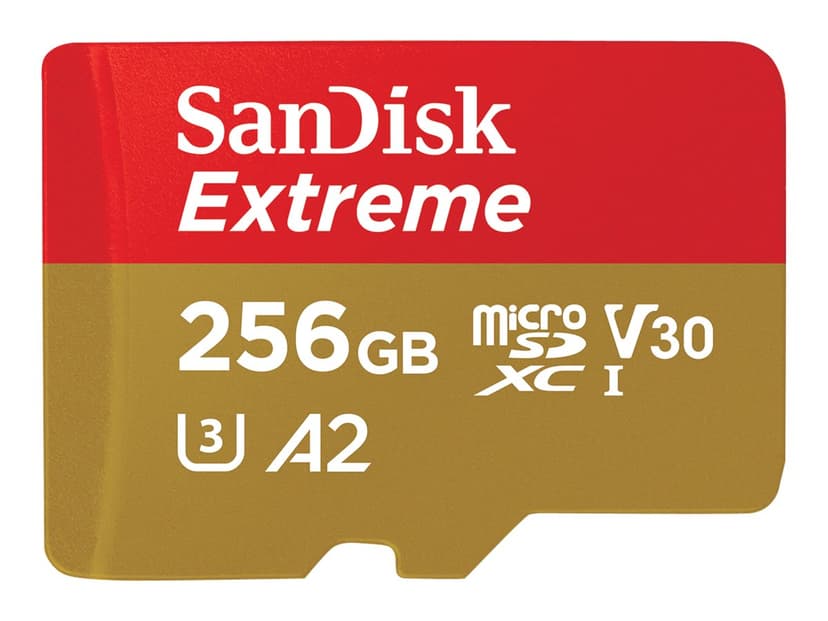 SanDisk Extreme 256 GB MicroSDXC UHS-I Klass 3 256GB MicroSDXC UHS-I
