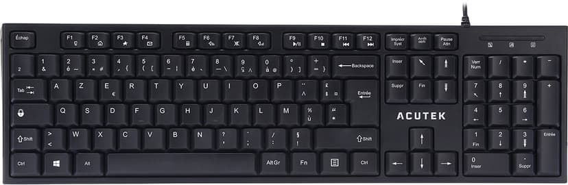 Acutek AK-200W/FR toetsenbord USB AZERTY USB Belgisch, Frans