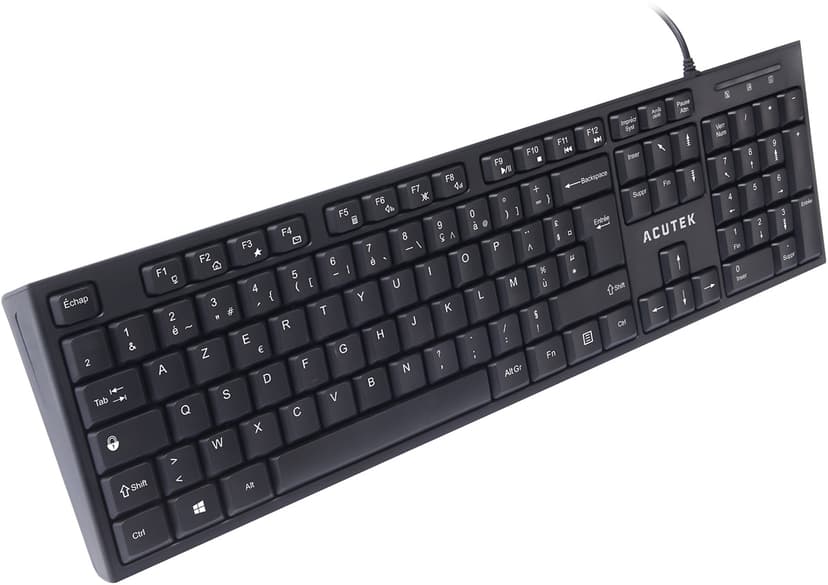Acutek AK-200W/FR toetsenbord USB AZERTY USB Belgisch, Frans