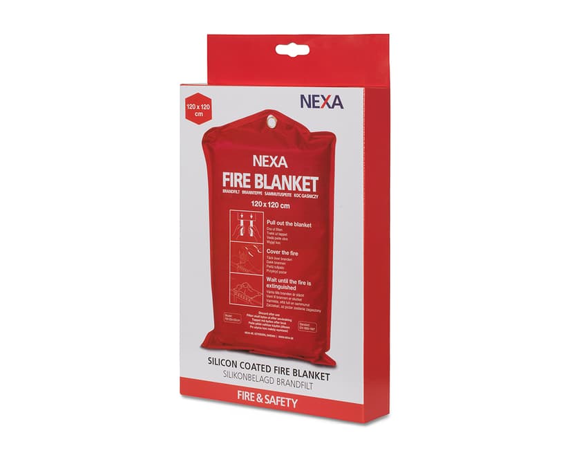 Nexa Brandfilt FB-120RM Silikon 120x120cm Röd
