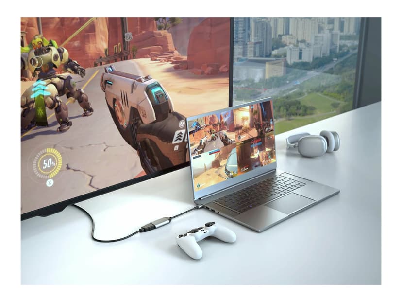 Hyper HD-H8K USB Type-C HDMI Rostfritt stål USB-C HDMI Rostfritt stål