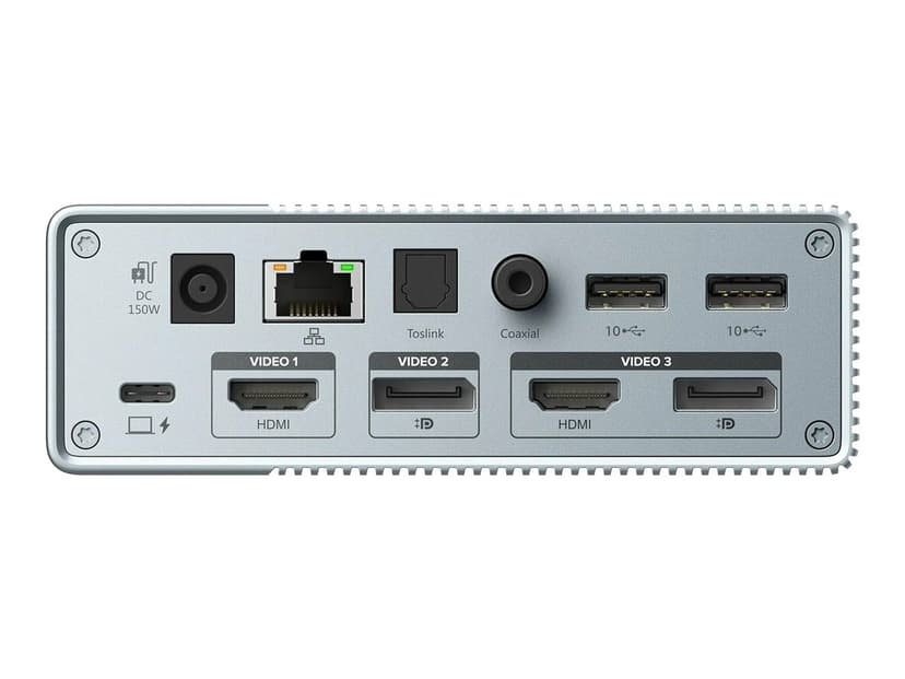 Hyper Targus HDG215-EUZ gränssnittshubbar USB 3.2 Gen 2 (3.1 Gen 2) Type-C Silver USB 3.2 Gen 2 (3.1 Gen 2) Type-C 3,5mm, DisplayPort, HDMI, RJ-45, USB 3.2 Gen 2 (3.1 Gen 2) Type-A, USB 3.2 Gen 2 (3.1 Gen 2) Type-C