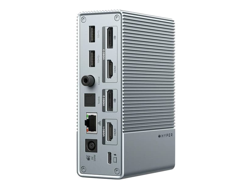Hyper Targus HDG215-EUZ gränssnittshubbar USB 3.2 Gen 2 (3.1 Gen 2) Type-C Silver USB 3.2 Gen 2 (3.1 Gen 2) Type-C 3,5mm, DisplayPort, HDMI, RJ-45, USB 3.2 Gen 2 (3.1 Gen 2) Type-A, USB 3.2 Gen 2 (3.1 Gen 2) Type-C