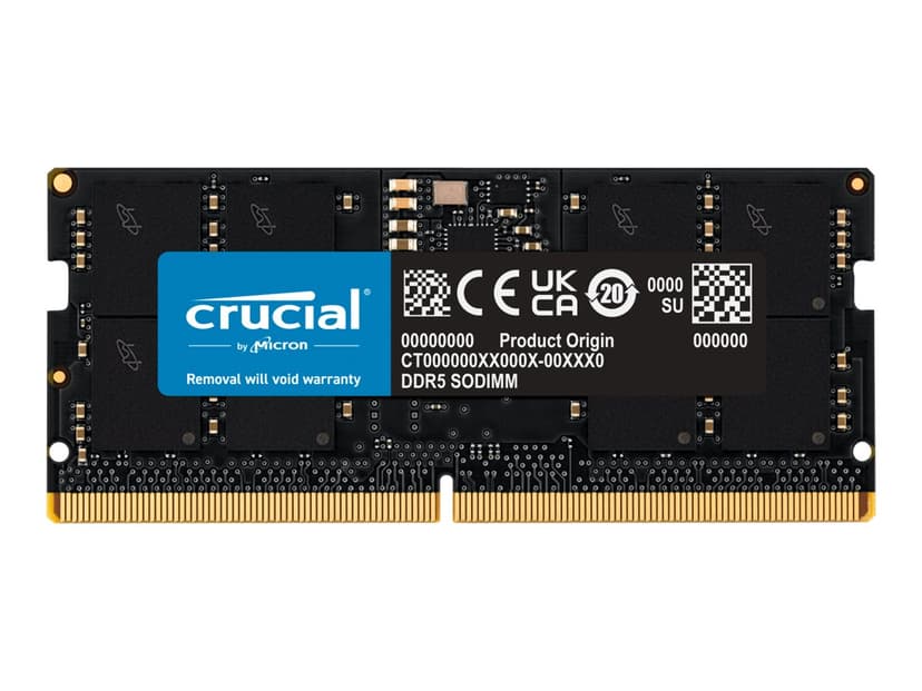 Crucial CT16G48C40S5 minnemodul 16 GB 1 x 16 GB DDR5 262-pin SO-DIMM 16GB 4800MHz DDR5 262-pin SO-DIMM