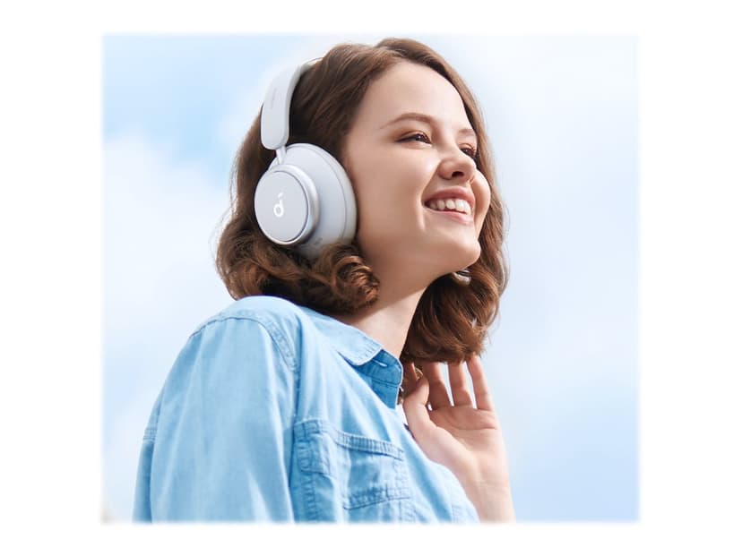 Anker Soundcore Space Q45 Wireless Headset - White USB Type-C Hvid