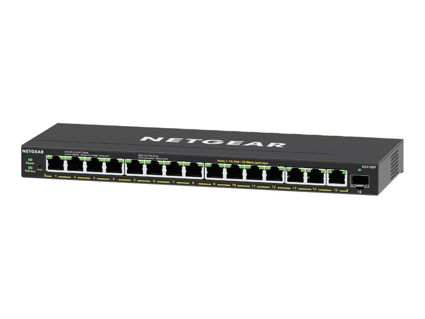 Netgear GS316EP 16-Port Gigabit Ethernet 1xSFP Smart Managed Essential PoE+ 180W
