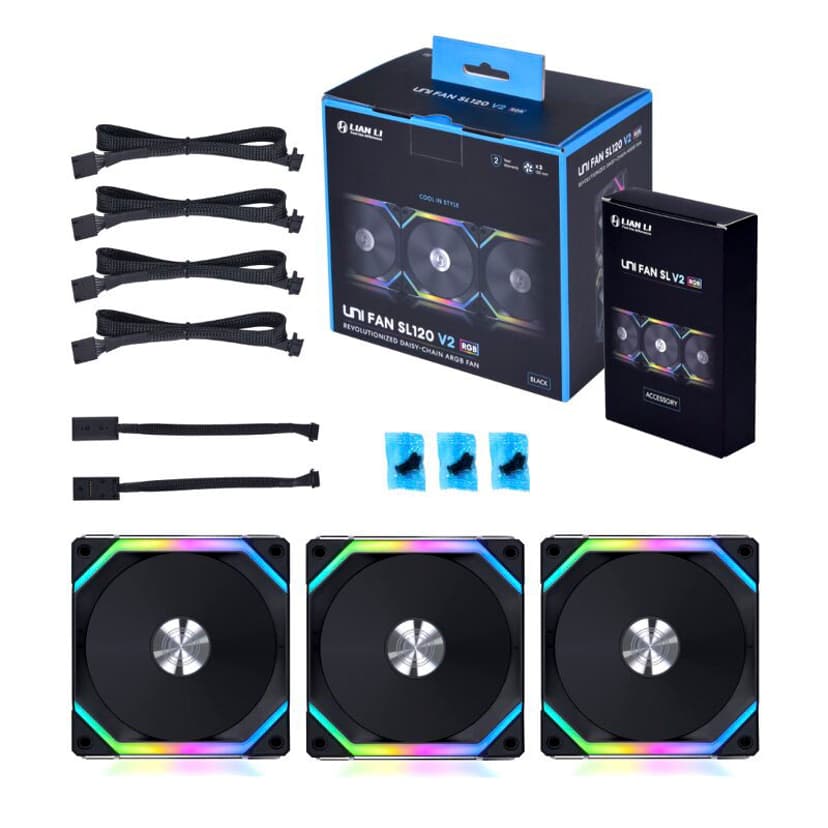 Lian-Li UNI SL V2 120 RGB PWM F 3-P Tuuletin Musta