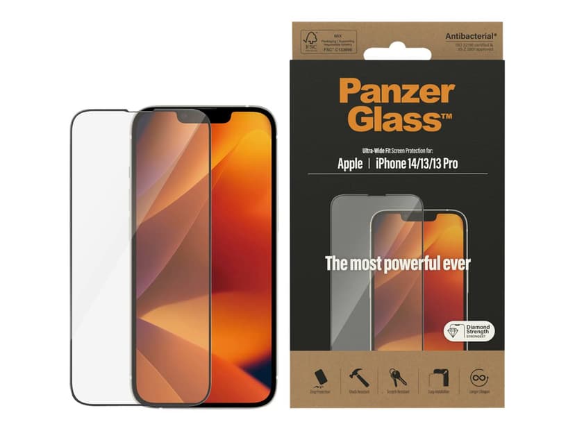Panzerglass Ultra-Wide Fit iPhone 13, iPhone 13 Pro, iPhone 14