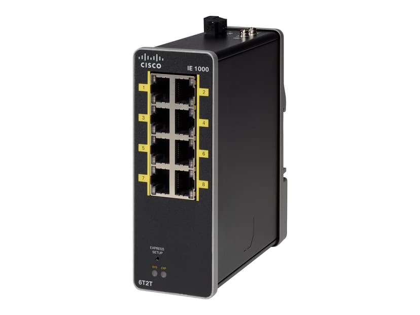 Cisco IE-1000-6T2T-LM nätverksswitchar hanterad Fast Ethernet (10/100) Svart