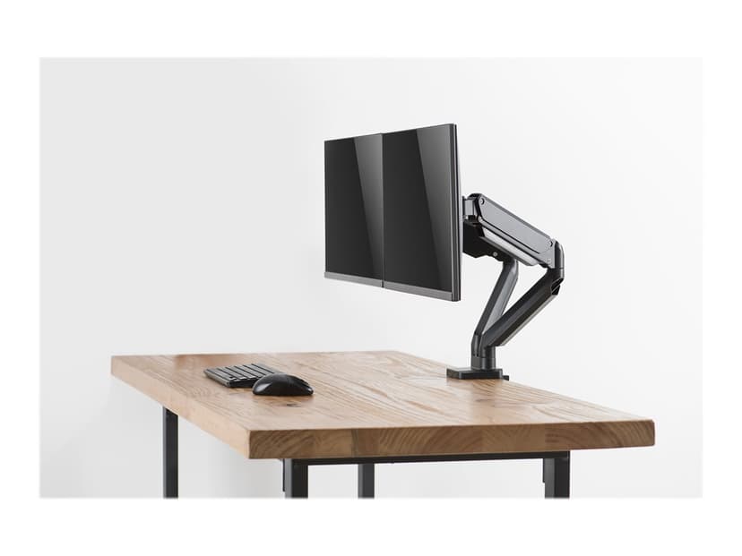 Deltaco Kiinnike Dual Desk Gas Spring 17-32" 1,5-8kg, jossa on 75x75/100x100 VESA