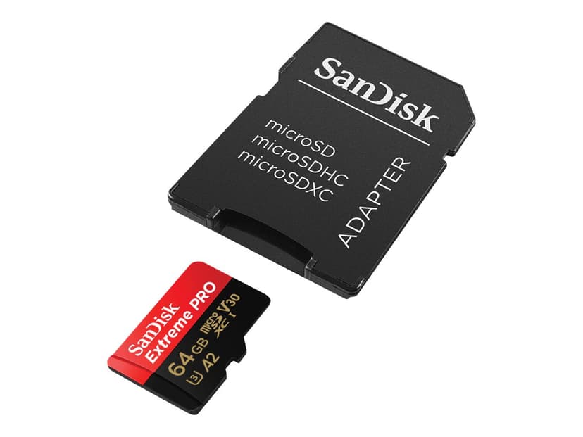 SanDisk Extreme PRO 64 GB MicroSDXC UHS-I Klass 10 64GB MicroSDXC UHS-I