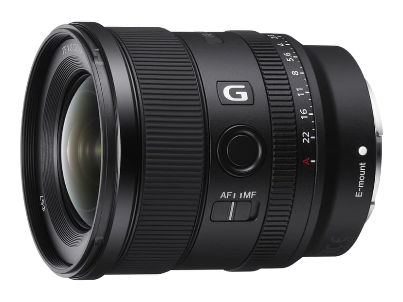 Sony FE 20 mm F1.8 G MILC Ultra bredlinse Sort