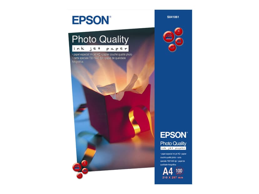 Epson Papper Photo Quality A4 100-ark 102G