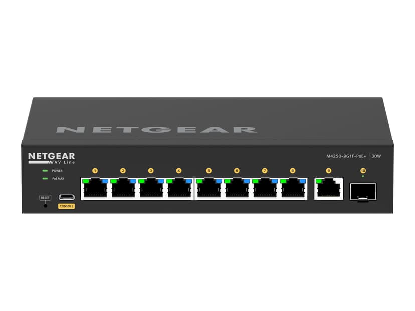 Netgear AV Line M4250-9G1F-PoE+ 8-port Administrerad PoE-switch