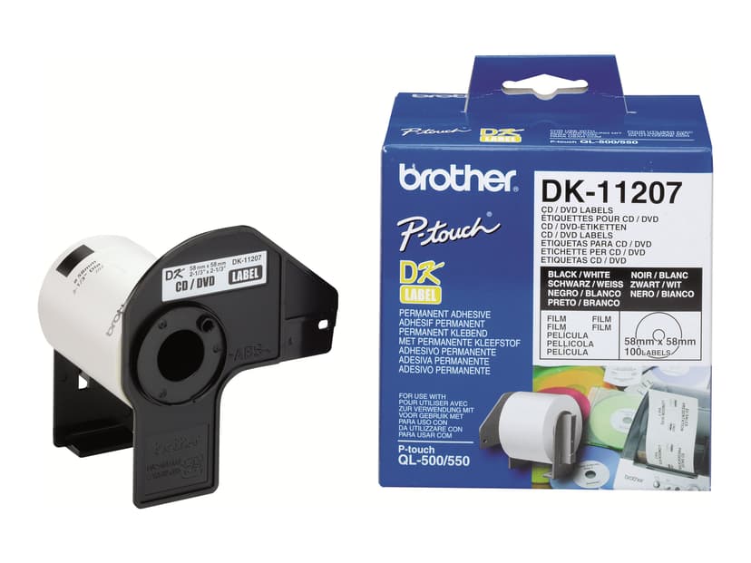 Brother CD/DVD-etiketter Papper 58mm Svart/Vit