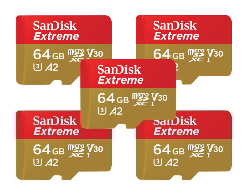 SanDisk Extreme Microsd/sd-card 170/80mb 64gb + Adapter #kit 64GB MicroSDXC UHS-I