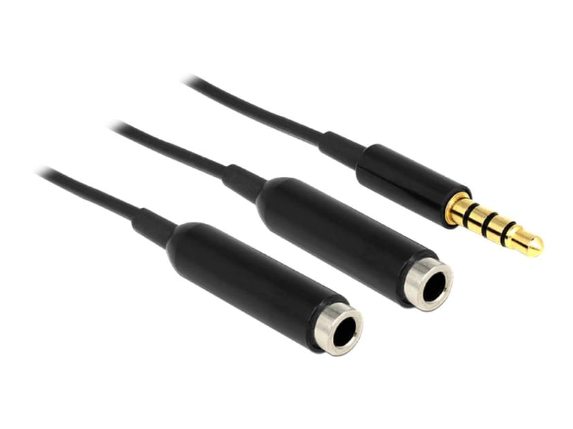 Delock 65575 audiokaapeli 0,25 m 3.5mm 2 x 3.5mm Musta 0.25m 3,5mm 2 x 3,5mm
