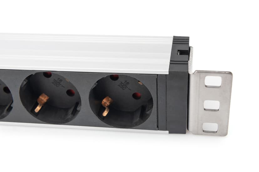 Digitus Strömuttag Med Aluminiumprofil Switch 5xCEE 7/3 16A 2m Kabel CEE 7/7